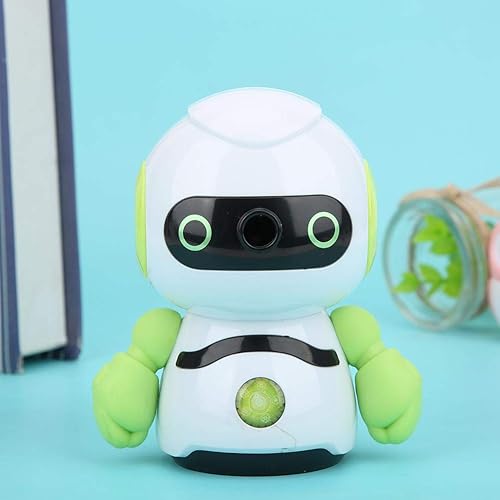 Miniatura 2 de Sacapuntas robot verde, sacapuntas manual, sacapuntas de mano de larga duración, mano de obra fina, suministros escolares, sacapuntas para