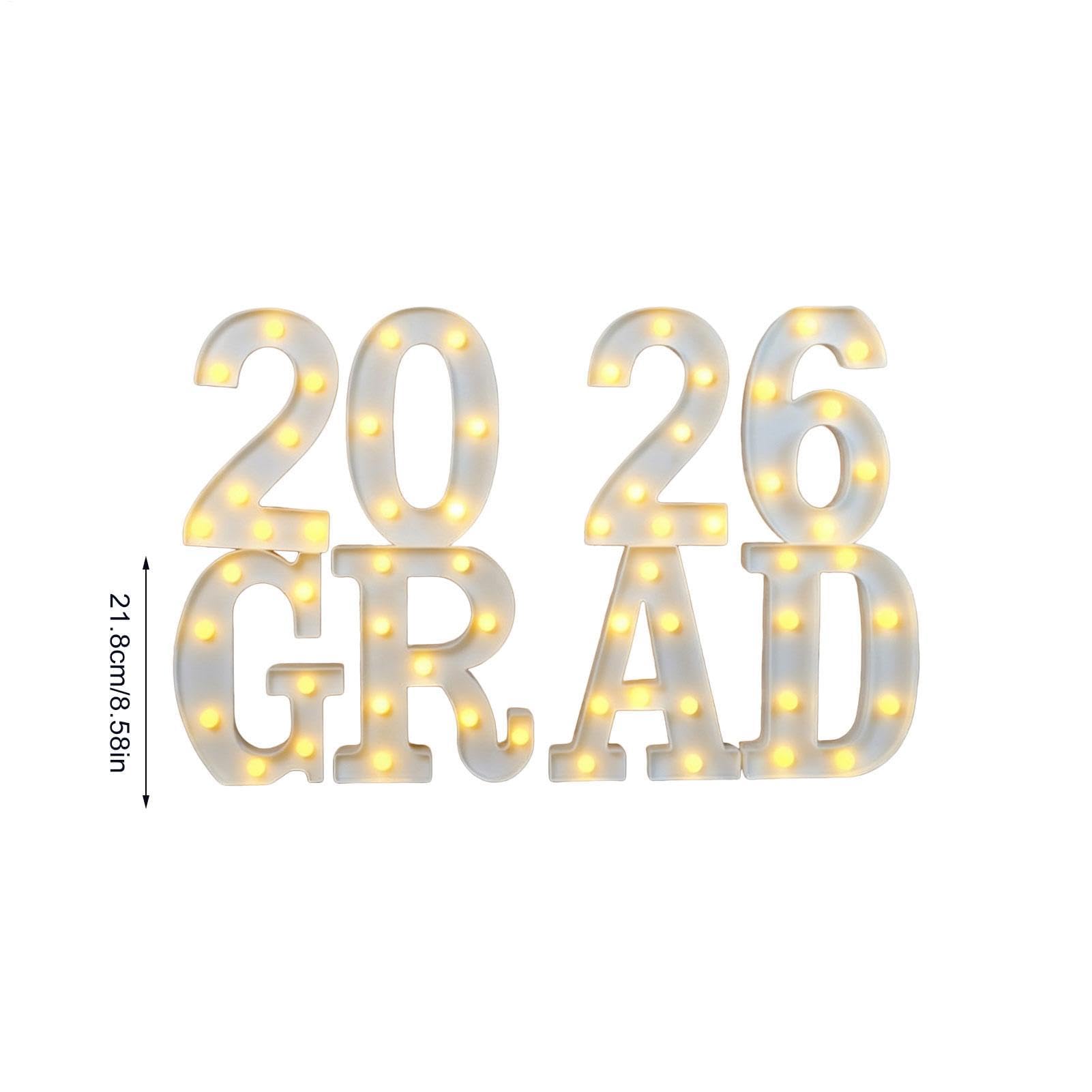 Letras Luminosas de Graduación Cartel Luminoso con Batería | Letrero LED de Graduación y de Mesa para para Interiores y Exteriores Jardín de Infantes Preschool Secundaria Universidad
