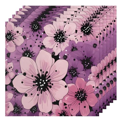 Servilletas de Tela Cosmos Flowers Set x6 50.5x50.5 cm miniatura 1