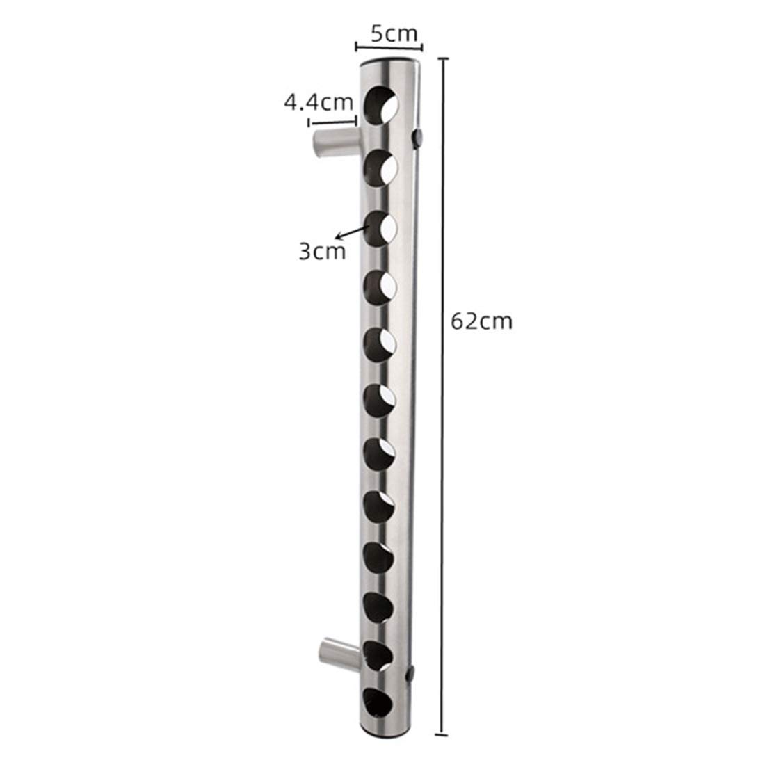 Weinregal aus Edelstahl, Flaschenhalter, Weinregal, Barhalter, Wand, Küche, Vermietung, Zuhause, Weintabletts für die Wandmontage (12 Löcher)