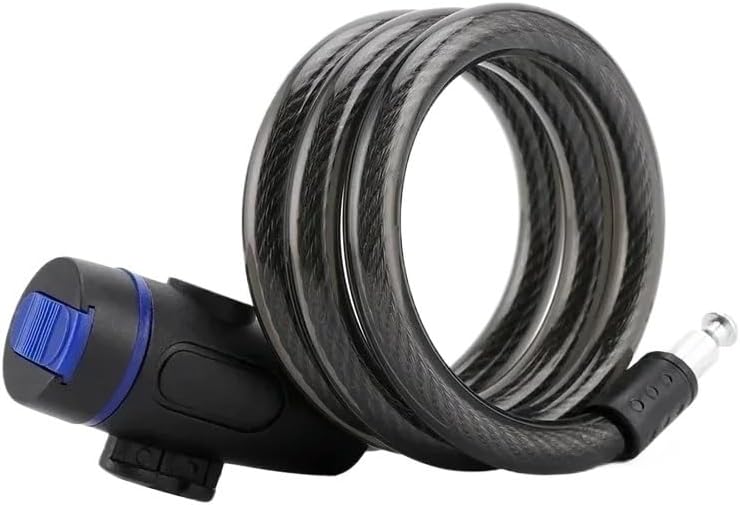 Universal Anti-Theft Bicycle Bike Lock Stainless Steel Cable Coil for Castle Motorcycle Cycle MTB Bike Security Lock (Color : Black) (Blue)