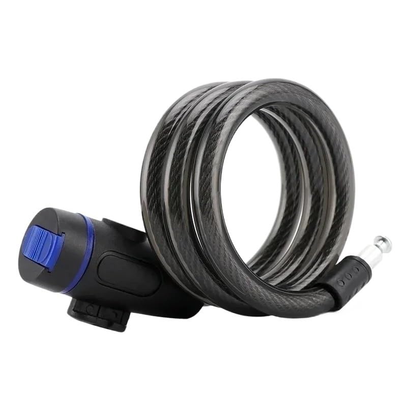 Lucchetto antifurto Universale per Bicicletta, Bobina di Cavo in Acciaio Inossidabile per Lucchetto di Sicurezza per Bici MTB per Motocicletta Castle (Colore: Nero) (Blu)