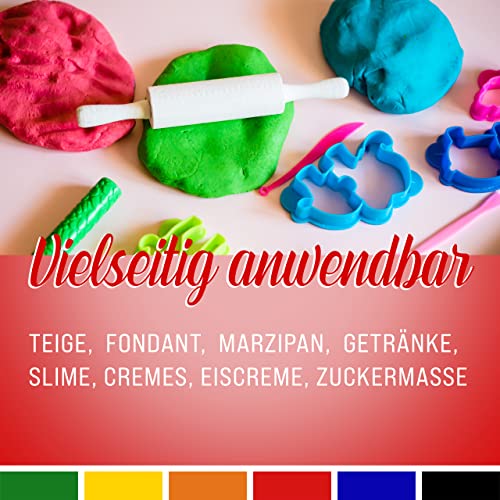 Belissia Lebensmittelfarbe Set 8x10ml extrem hoch konzentriert, flüssig zum Färben von Getränken, Teig, Toppings und allen anderen