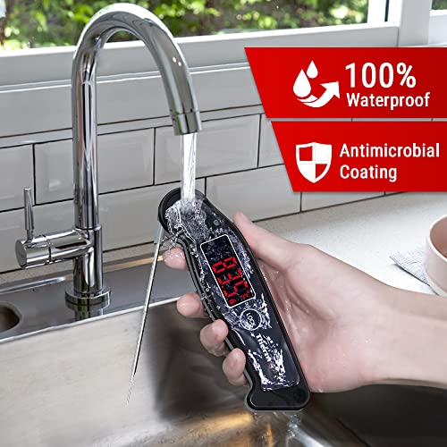 Image of TempPro TP19 Waterproof Digital Meat Thermometer for Grilling with Ambidextrous Backlit & Thermocouple Instant Read Kitchen Cooking Food Thermometer for Candy Water Oil BBQ(Previously ThermoPro)