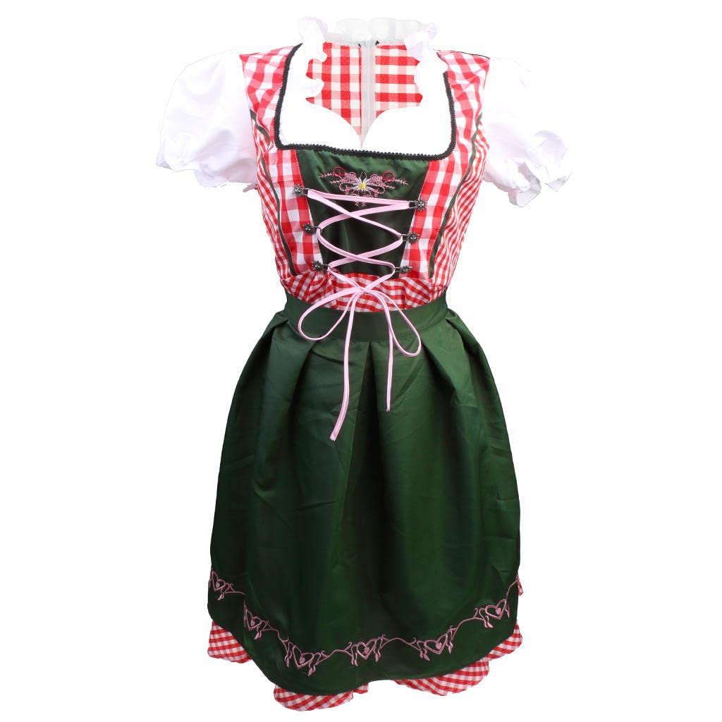 Moxic Women's Dirndl Oktoberfest Costume Ladies German Wench Maid Beer Festival Dress with Apron XXL