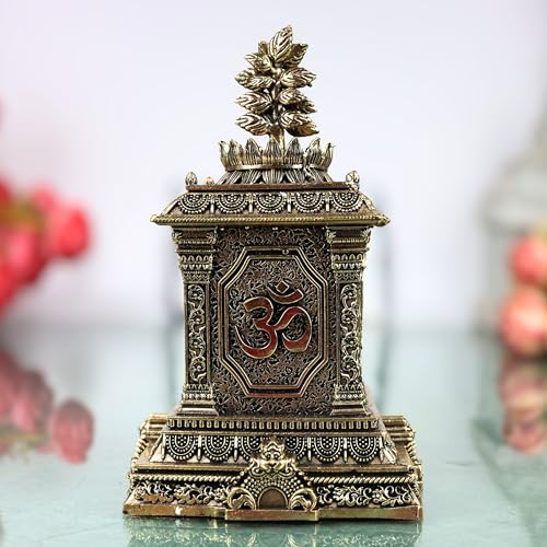 Image of Bhunes Brass Tulasi Maadam Tulsi Vrindavan Sacred Holy Basil Stand for Pooja Home Temple Decor