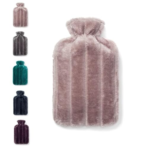 Brevian 2L Hot Water Bottle with Faux Fur Cover