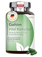 DocVital® Ginkgo Biloba & Ginseng hochdosiert - 60 Kapseln - Focus & Konzentration Kapseln mit Bacopa (Brahmi) - Gehirn Vital Komplex - Brain Booster, Gedächtnis & Gehirnleistung