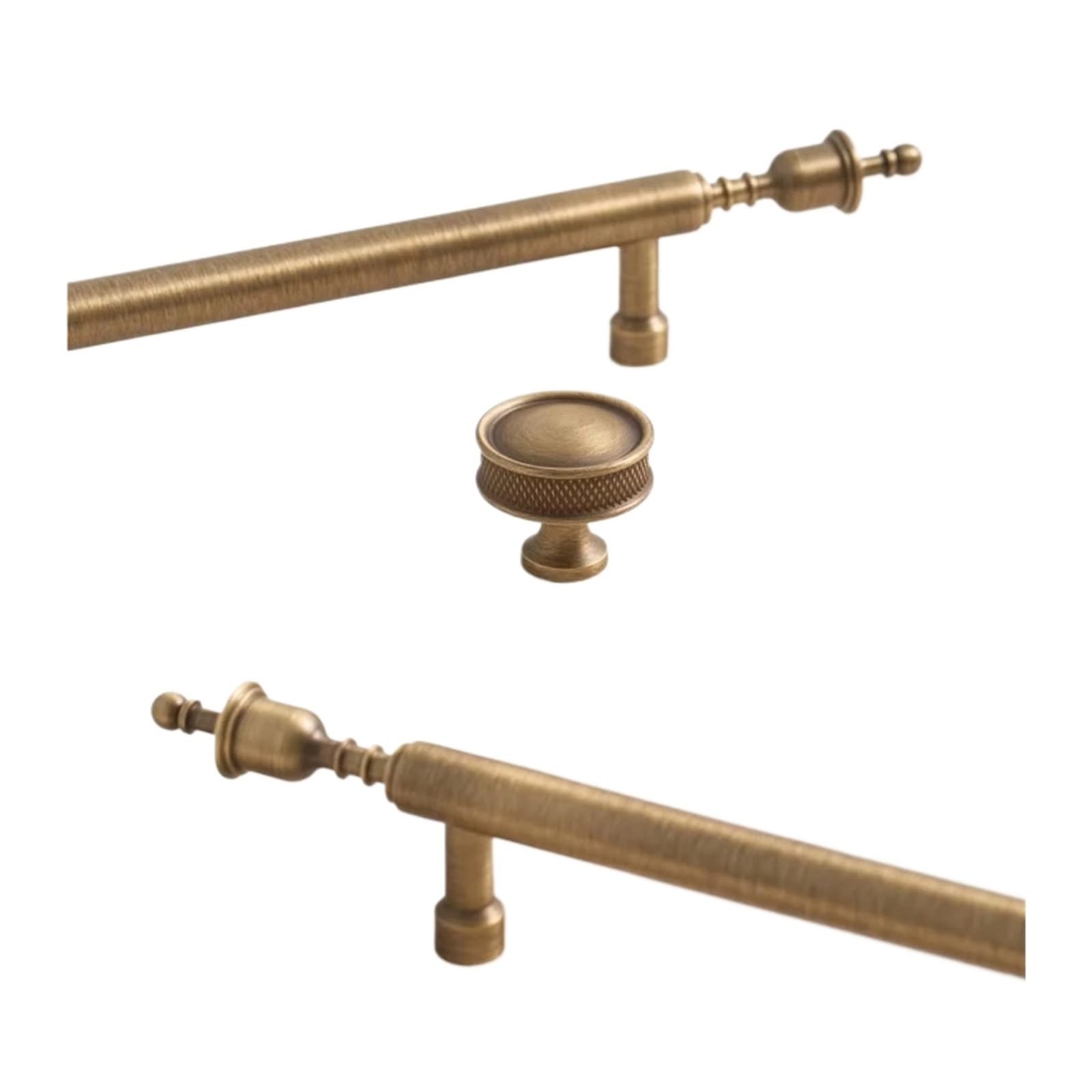 Yonmledo Single Hole A Brass Vintage Drawer Handles Crown Design Solid Brass Furniture Handles Cupboard Wardrobe Dresser Shoe Drawer/Vintage Antique Bronze T-Bar Hardware Handle(Single Hole A)