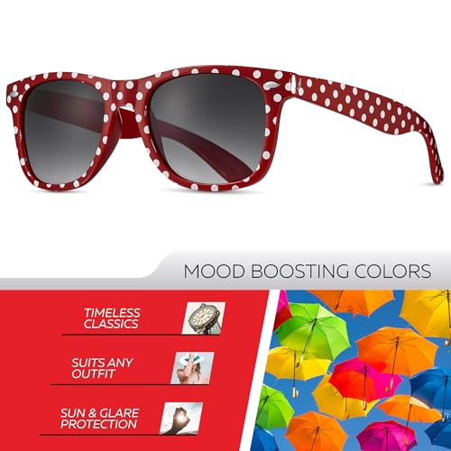 Retro Rewind Polka Dot Vintage Fashion Sunglasses for Women UV4002