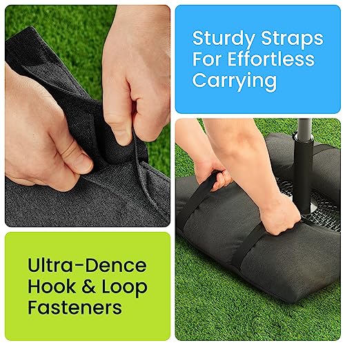 BaseMate Parasol Base Weights | Fillable Sand Bags for Garden Umbrella Stand | Weatherproof Outdoor Furniture Weights | 2 Heavy-Duty Sandbags for 22kg Each | Hold Down Parasol or Garden Furniture