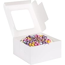 Moretoes 48pcs White Bakery Boxes 12x8x2.5 Inches Cookie Boxes