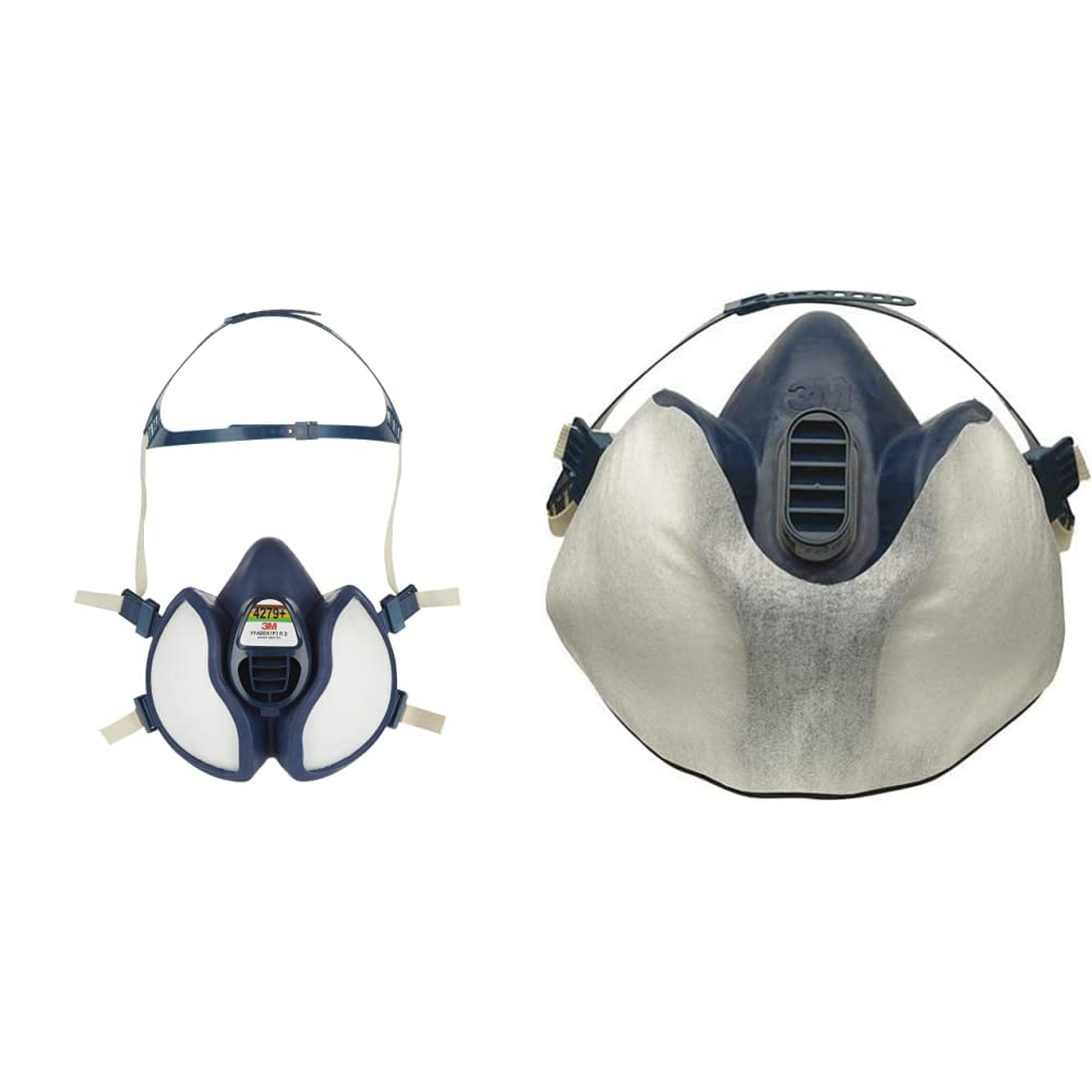 3M Atemschutz-Halbmaske Wartungsfrei 4279+, Filter FFABEK1P3 R D, blau & 400 Atemschutzmaske, Schutzvlies (10-er Pack)