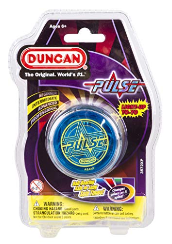 duncan toys pulse led light-up yo-yo intermediate level yo-yo with ball bearing axle and led lights clearblue