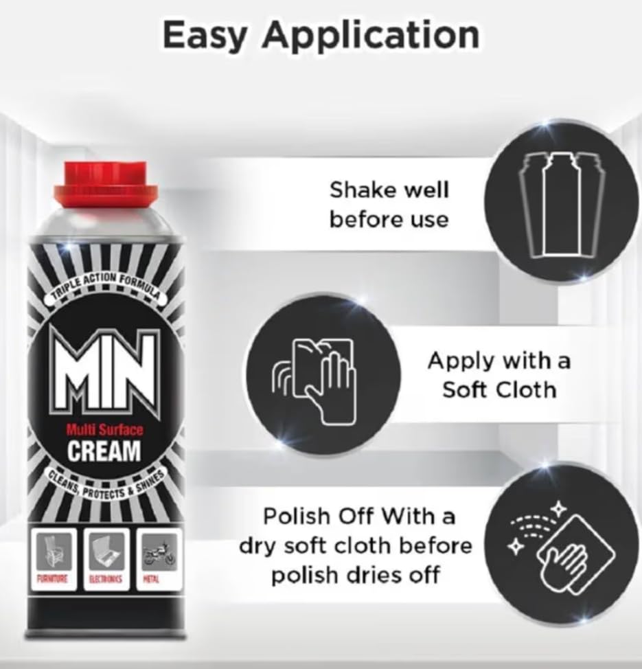 Image of Multi Surface Cream, Triple Action Formula, Cleans Protects & Shines, for Electronics, Metal, Wood & Plastic, Pack of 3