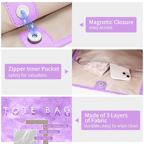 Image of KALIDI PVC Tote Women Weekender Bag Large Shopper Handbag Oversize Shoulder Travel Purse