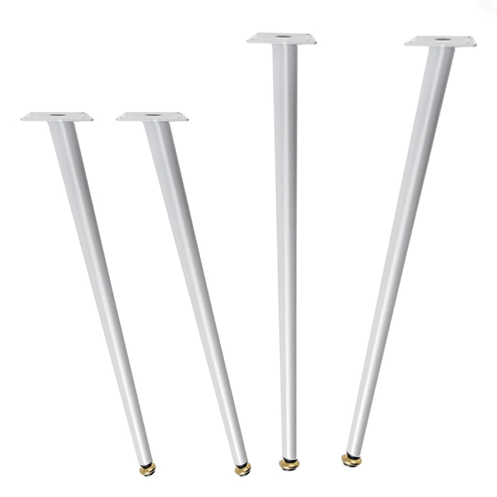 Generico Gambe per Mobili Piedini di Ricambio Bianchi 4 Pezzi Regolabili Conici in Ferro Verniciati A Spruzzo Altezza: 10,5-72,5 cm Piedini per Mobile 72,5 cm/28,5"