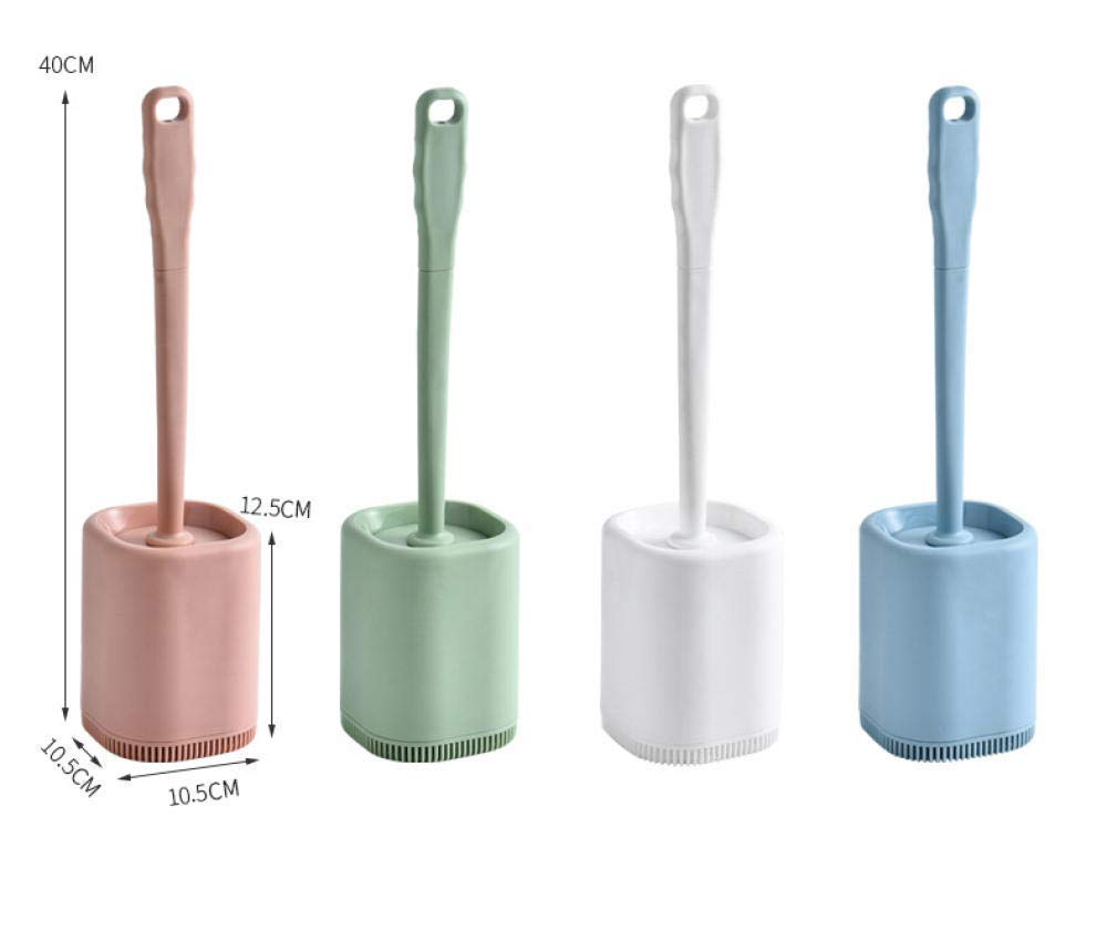 Portaescobillas de baño - Escobillero de Silicona Suave, sin Perforaciones, para Limpieza de Paredes, con Juego de conmemoración del día del Inodoro (Verde A)
