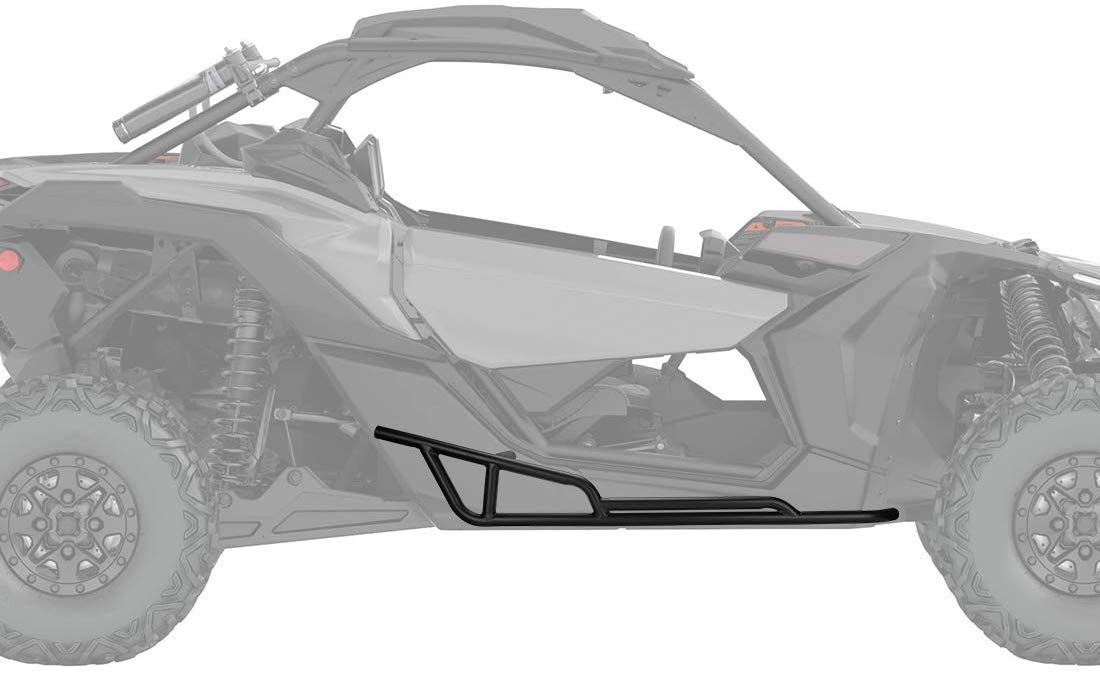 Condition photo showing New/Like New for kemimoto x3 nerf bars, rock sliders compatible with can am maverick x3 turbo r rr 2017-2026 side bumper protector tree kickers brush guard replaces oem #715003438 715002963, 2-seater