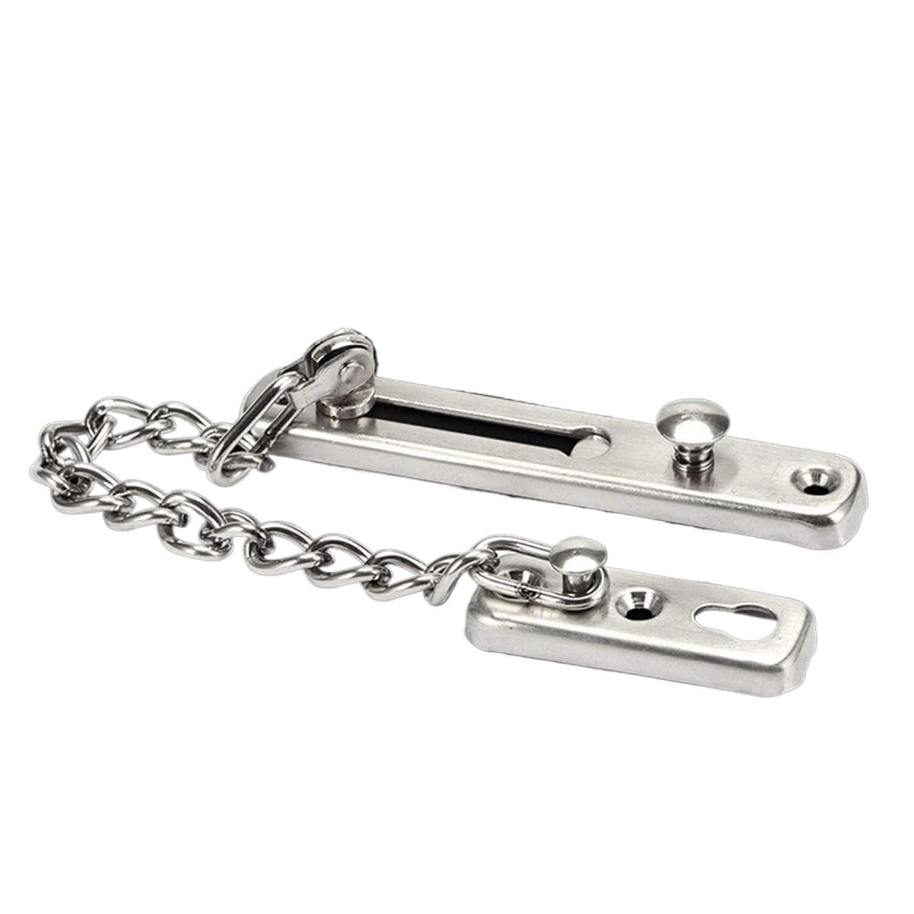 Oifaodao Silver Door Chain, Door Chain Lock 304 Stainless Steel(Silver)