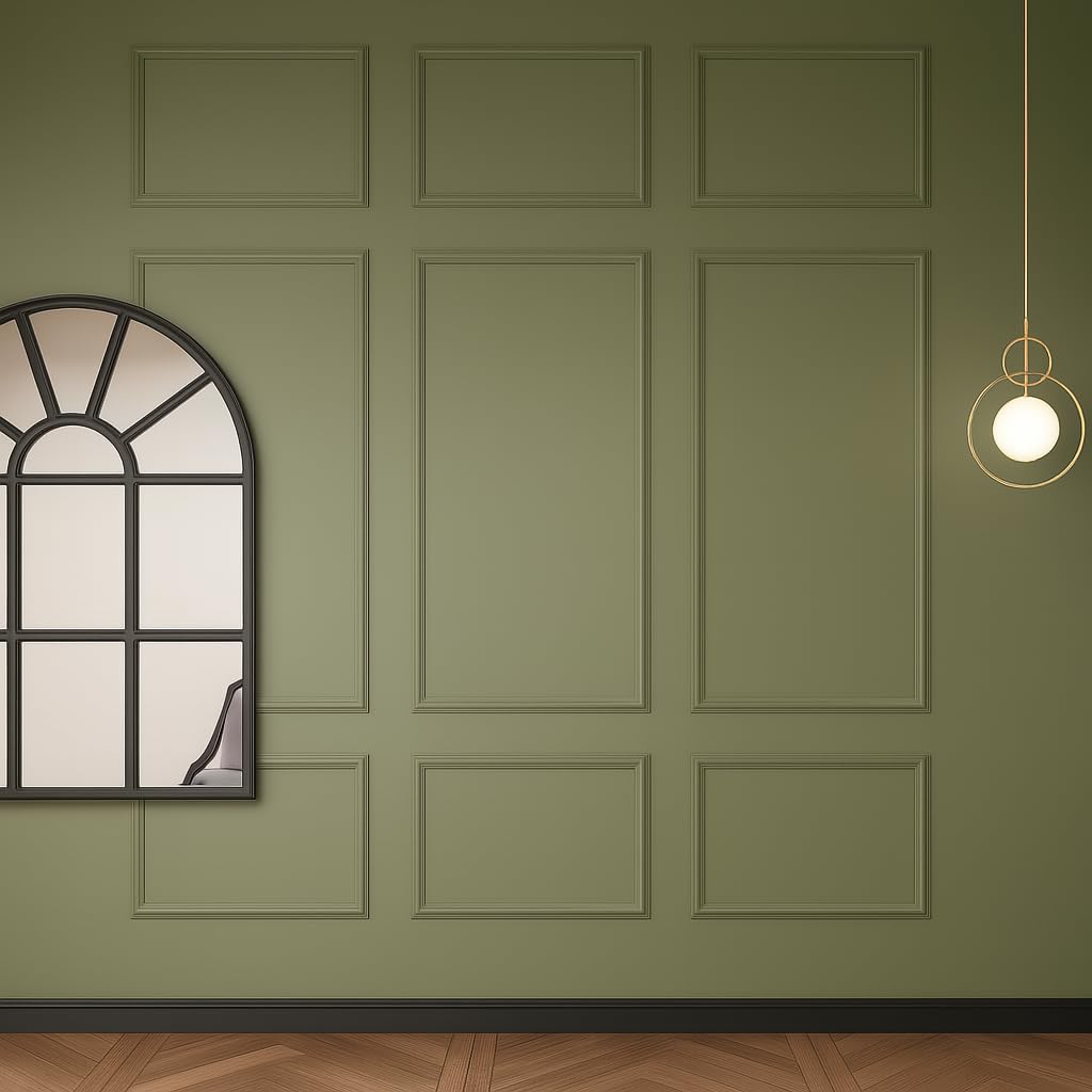 Wall Molding Kit, Premade Wainscoting Panels, Picture Frame Moulding, Pre Cut Trim Kit, Wainscot for Home Decoration, 9 Frames, Factory Primed White