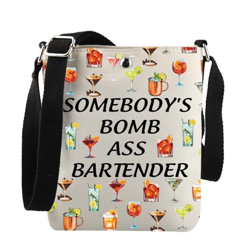 Bartender Bar Owner Gift Somebody's Bomb Ass Bartender Crossbody Bag Bartending Gift