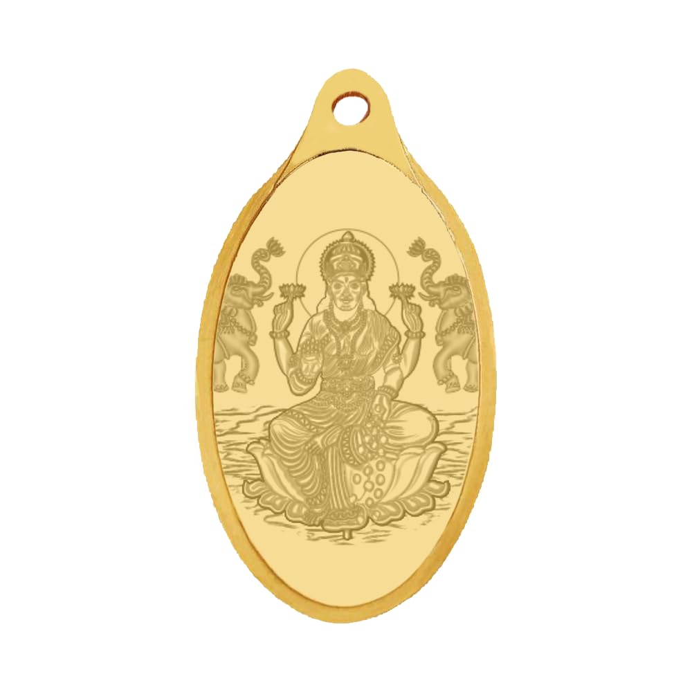 24kt (999) 1 gram Goddess Lakshmi Yellow Gold Lakshmi Pendant