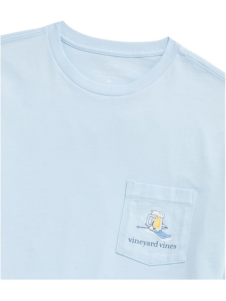 Blue Vineyard Vines Brew Ski Time Long Sleeve Pocket Tee