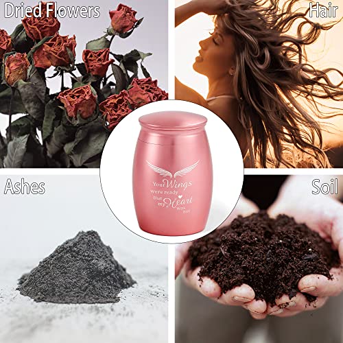 Image of Small Keepsake Urns for Human Ashes for Women /Female / /Mom /Mother | 2.7 inch Pink Mini Cremation Urn - Small Memorial Token Urn with Velvet Bag & Funnel - A Perfect Tribute & Gift for Families