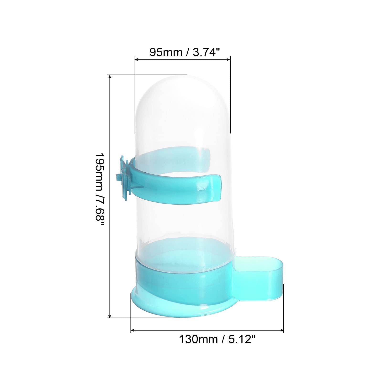 PATIKIL 800ml Automatico Piccioni Mangiatoia, 2pz Uccello Gabbia Abbeveratoio Appeso Bevitore Acqua Dosatore per Pappagallo Pollame, Blu Blu
