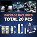 RVZONE 12V LED Car Interior Bulb Kit 194 168 T10 DE3175 DE3021 578 BA9S W5W 31mm Festoon 6000K-6500K Bulbs Interior Replacement Lights for Car Interiors Map Trunk Cargo Door