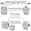 JeweBella 2 Pairs 6-8mm Magnetic Clip On Stud Earrings Non Piercing Stainless Steel Zircon Earrings for Men Women Round Stud Hypoallergenic Earrings Jewellery #1
