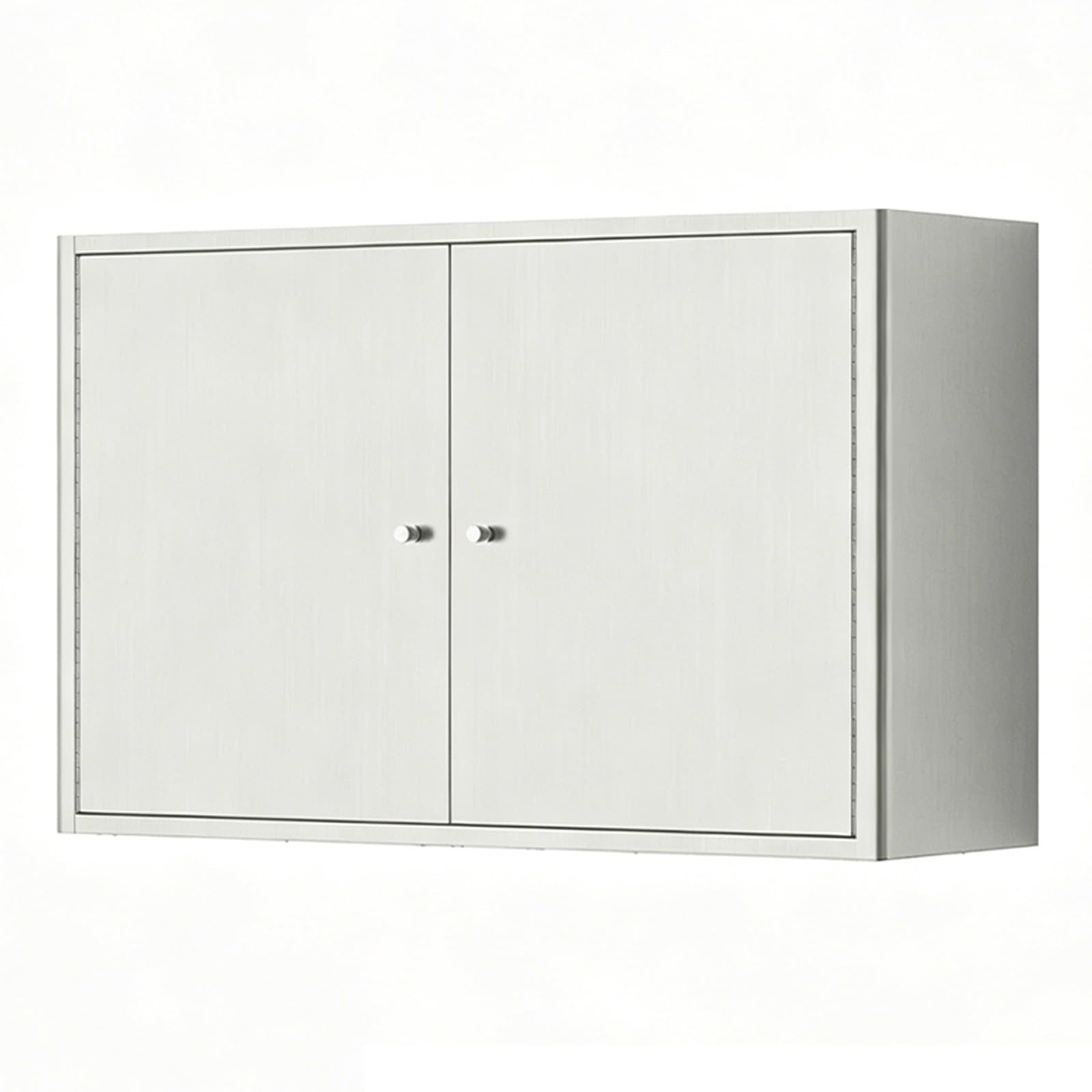 Armoire De Rangement Garage Métallique Acier Inoxydable Étagères Réglables | Design à Double Porte, Meuble Cuisine Rangement Murale, pour Toilette Salon Atelier(60x50x20cm)