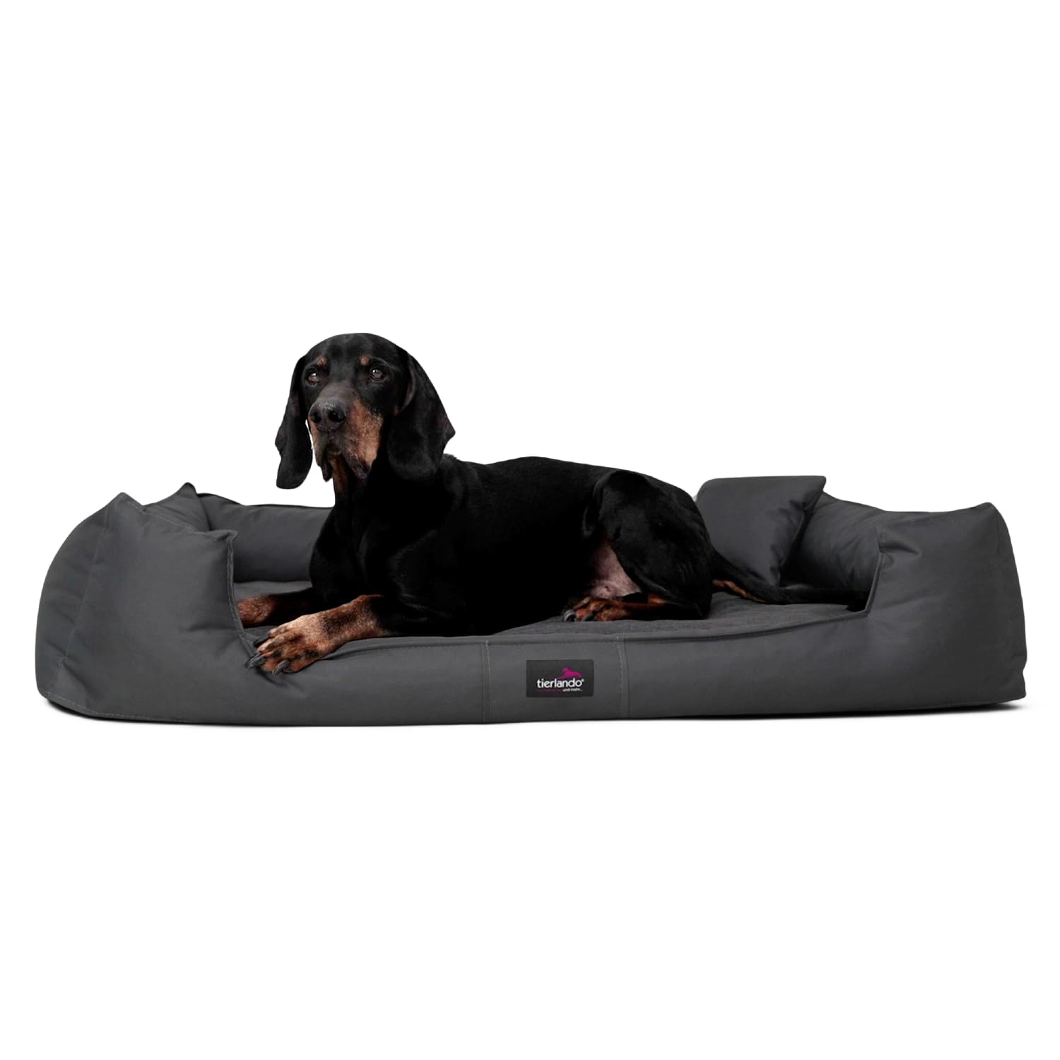 tierlando® Orthopädisches Hundebett Goofy für große Hunde XL bis XXXL mit waschbarerem Polyester-Bezug, ideal bei Gelenkproblemen Größe: 110x90cm | Farbe: 02 Graphit