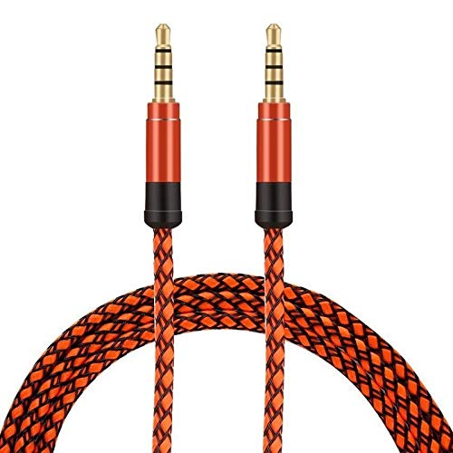 Orange 10ft Long AUX Cable Jack Gold-Plated Plug Audio Wire Cord
