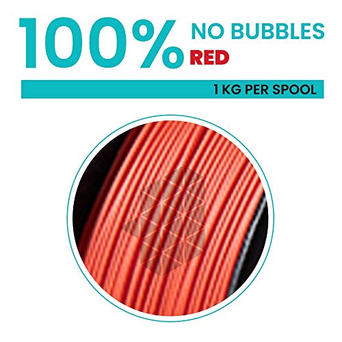 Image of Tesseract Premium PLA + 1.75mm 3D Printing Filament | Dimensional Accuracy + /- 0.03mm | Compatible with Most FDM Printers | 1 KG 3D Printer Filament - PLA Red (Quantity 1)
