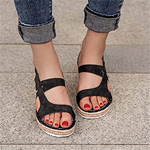Sandales larges pour femmes bleu taille 40 avec support de pied confortable
