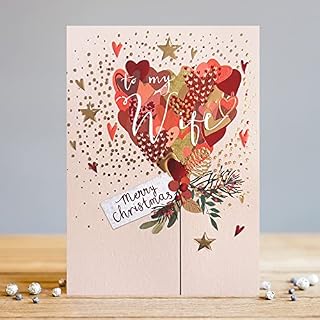 Wife Christmas Love Heart Christmas Greeting Card Blank Inside