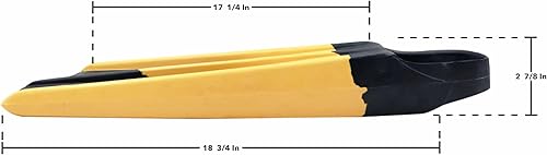 Miniatura 2 de Voit Aletas de natación negras y amarillas: diseño legendario de aleta de natación, unisex, construcción de goma de doble densidad, aumenta