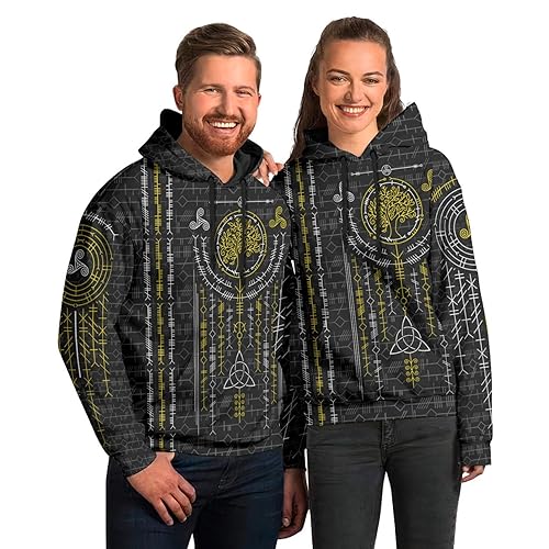 Viking Tattoo 3D Digital Print Hoodie, Viking Costume for Men/Women2