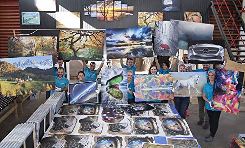 Startonight Acrylic Glass Wall Art - Blue Mountain Lake - Landscape Elegant Glossy Artwork Set Of 7 Panels 36" X 95" #TOP6