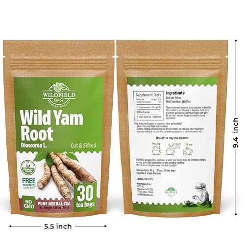 Image of 30 Bags Wild Yam Root Herbal Tea (Dioscorea) - 30 Tea Bags 1.5g Dioscorea Root Raiz de Name Silvestre
