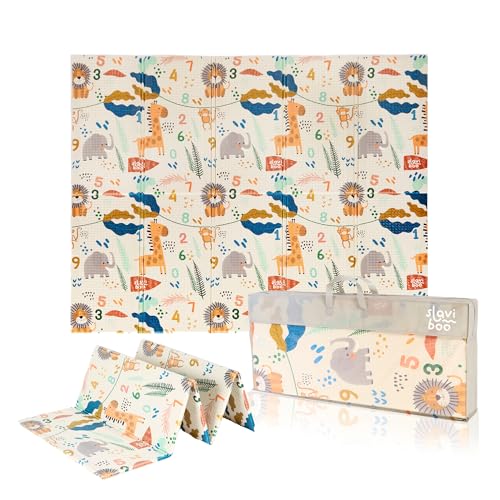 SLAVIBOO Alfombra Bebe Acolchada Plegable, 180x200x1 Reversible, ...