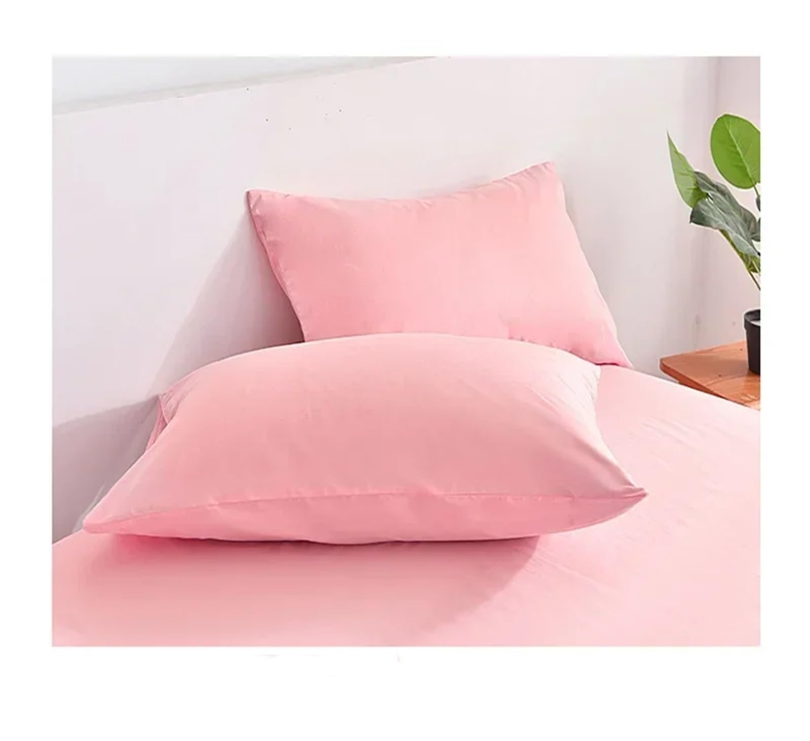 . Homestay Cotton Solid Color Cotton Nowoczesny prosty czteroczęściowy zestaw tekstyliów domowych, pościel(Blu,Queen)