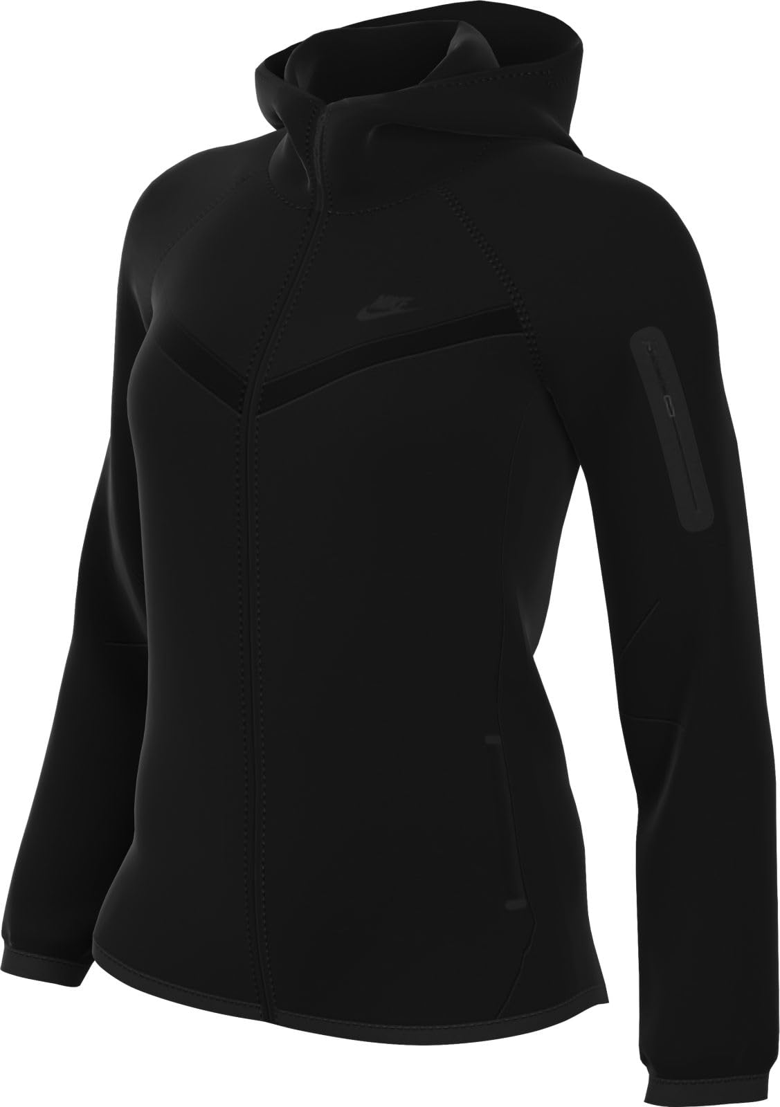 Nike Women's Tch Flc Wr Fz Hdy 2 Jacket, Black/Black, XL