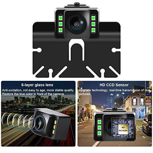 Backup Camera Safety System Kit with Dynamic Trajectory Guide Line, SAMFIWI 4.3in TFT-LCD 720P HD Monitor and Waterproof Rear View Camera Multiple Installation Methods for Trucks/Cars/Pickups (Blue)