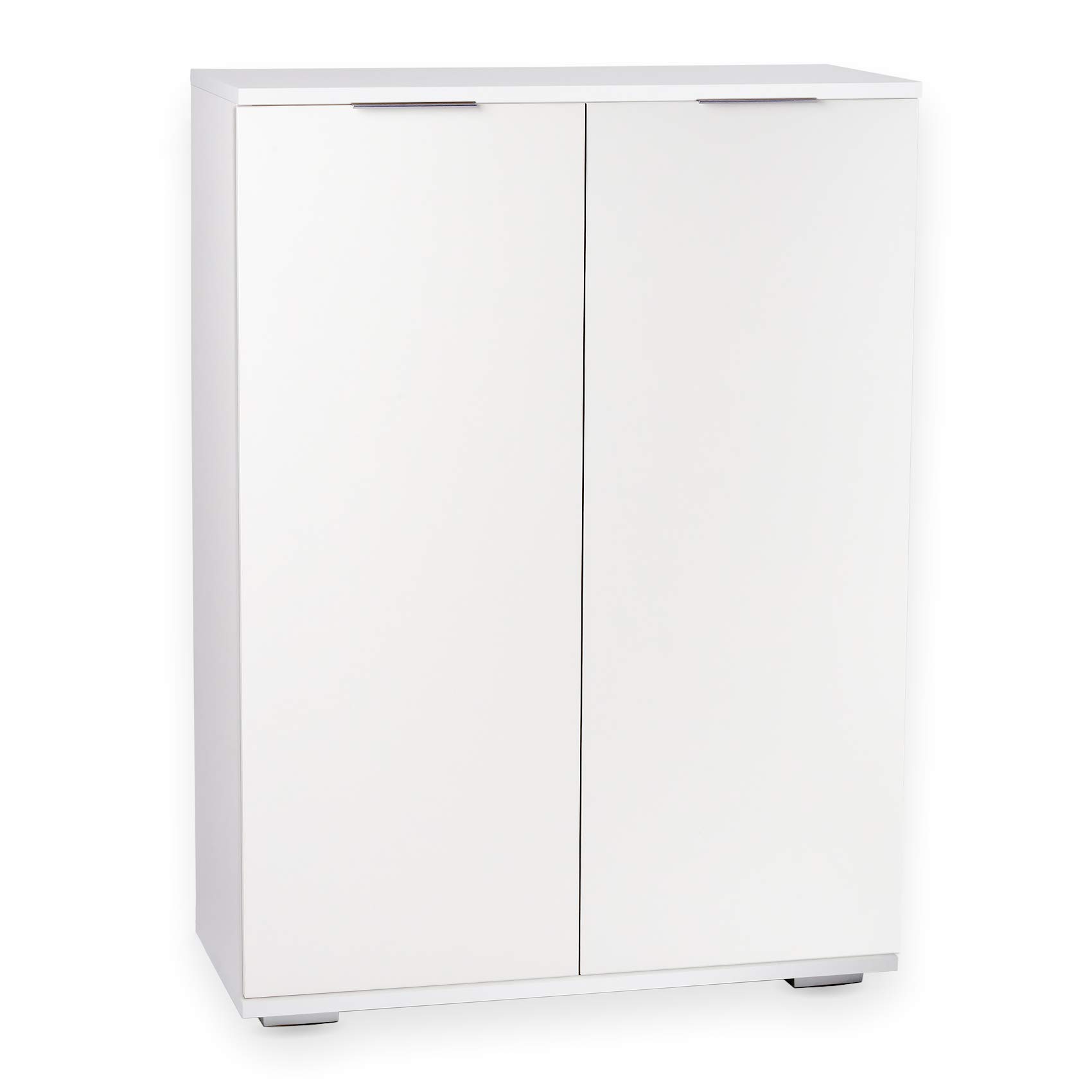 Kommode Weiß Ordnerschrank Aktenschrank 80,2 x 109,5 x 35 Schrank für Ordner Mehrzweckschrank Bücherschrank Büromöbel Kombinierbar Allzweckschrank Vorratsschrank Büro Möbel