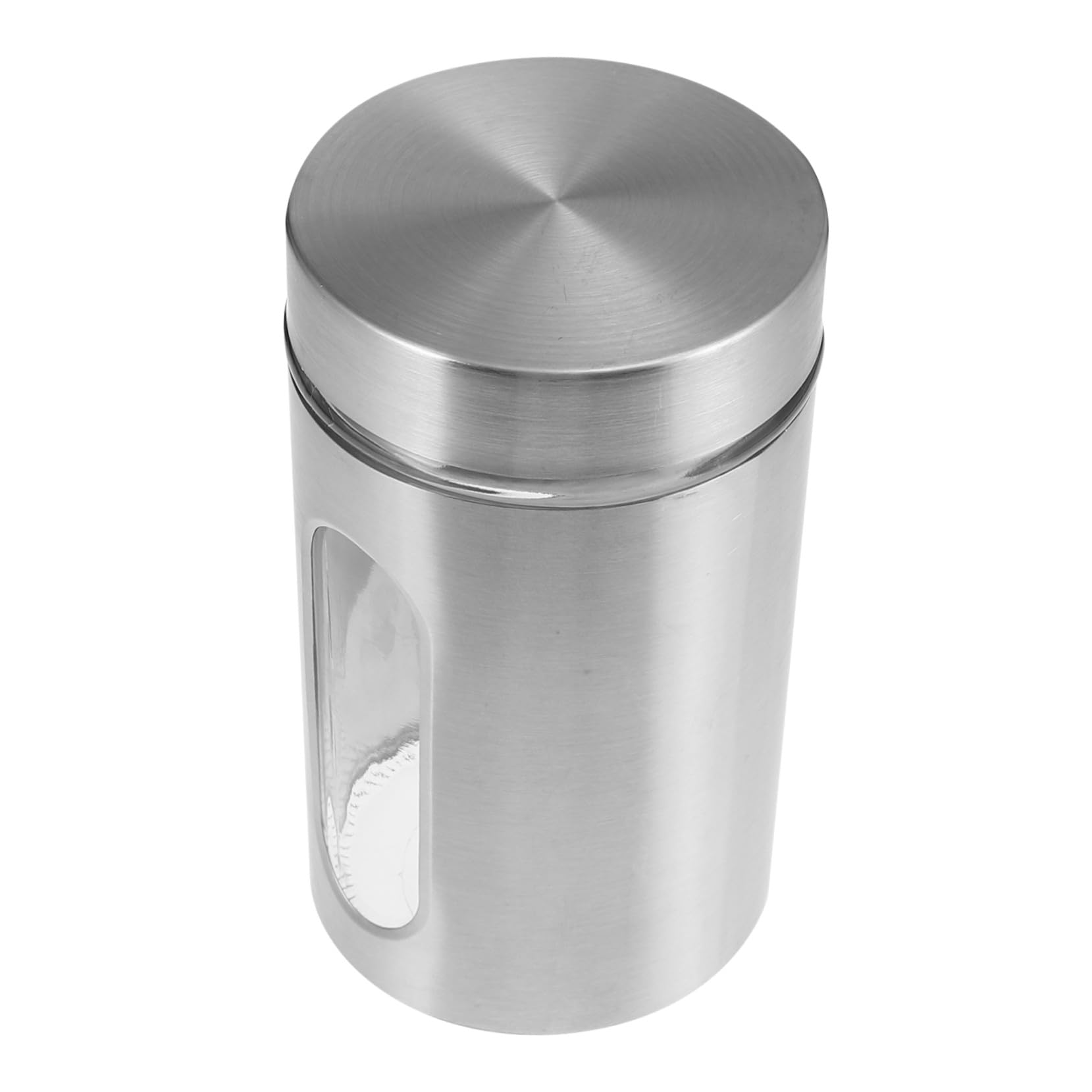 TOYANDONA Edelstahl Vorratsglas für Trockenvorräte und Tee 950ml mit Robustem Glasbehälter Einfachem Design für Küche und Haushalt Silber