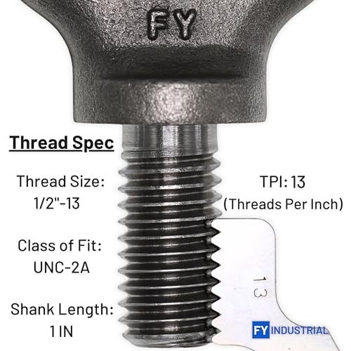 Image of 2 Pcs Lifting Shoulder Eye Bolts 1 /2 inch-13 X 1
