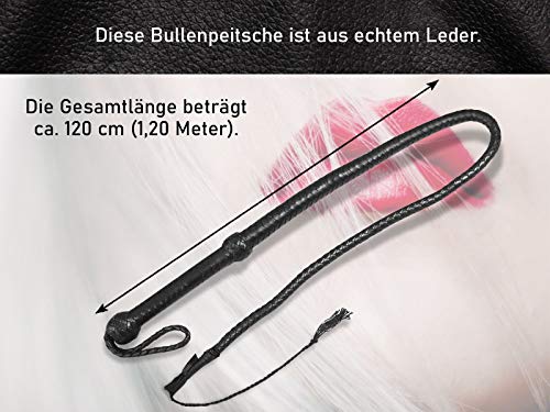 Bullwhip Lederpeitsche 120 cm für verschiedene Anwendungen